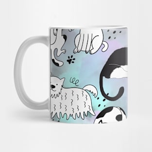 Black Cat and dogs Mug